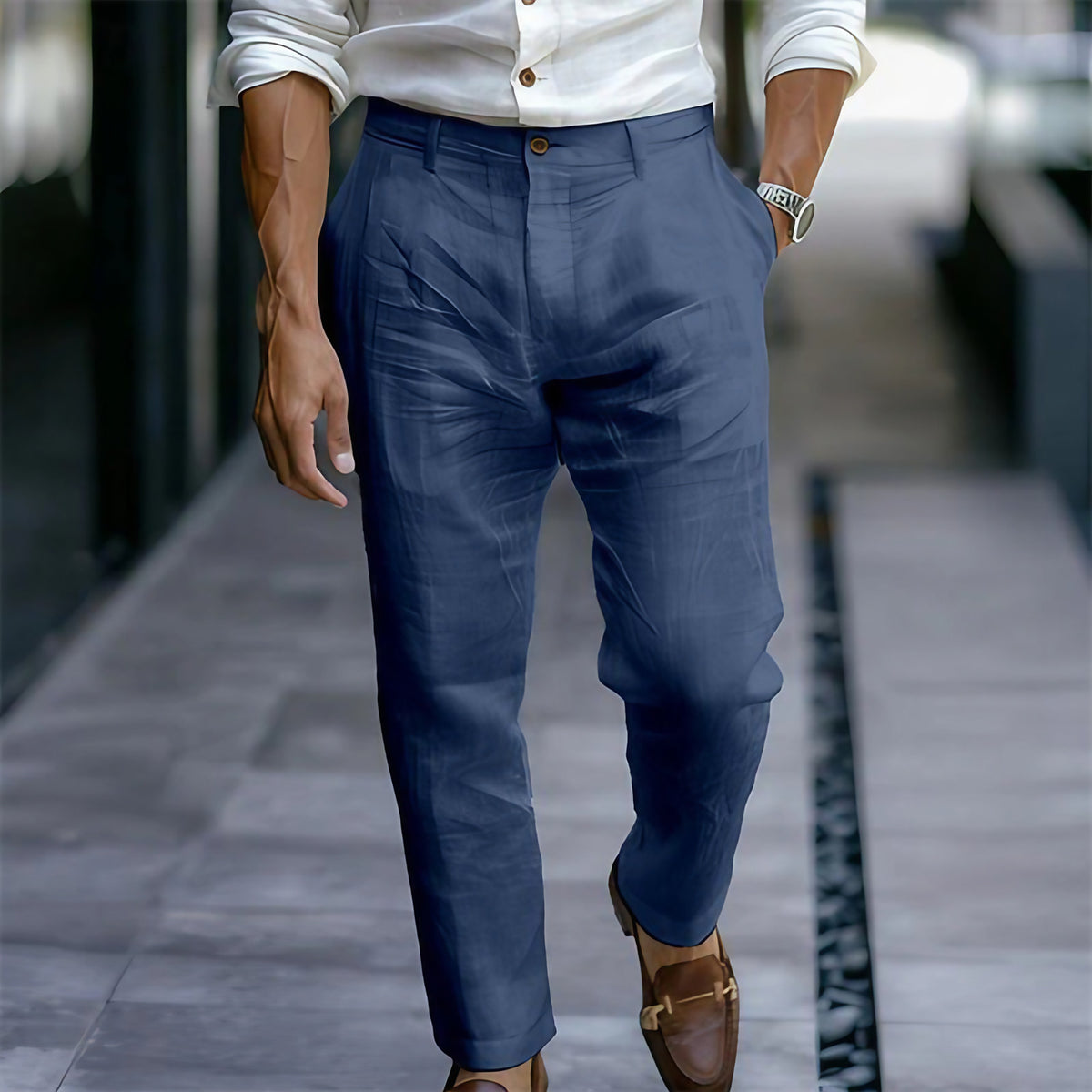 Pantalon homme, sept coloris, du S au 3XL, bleu