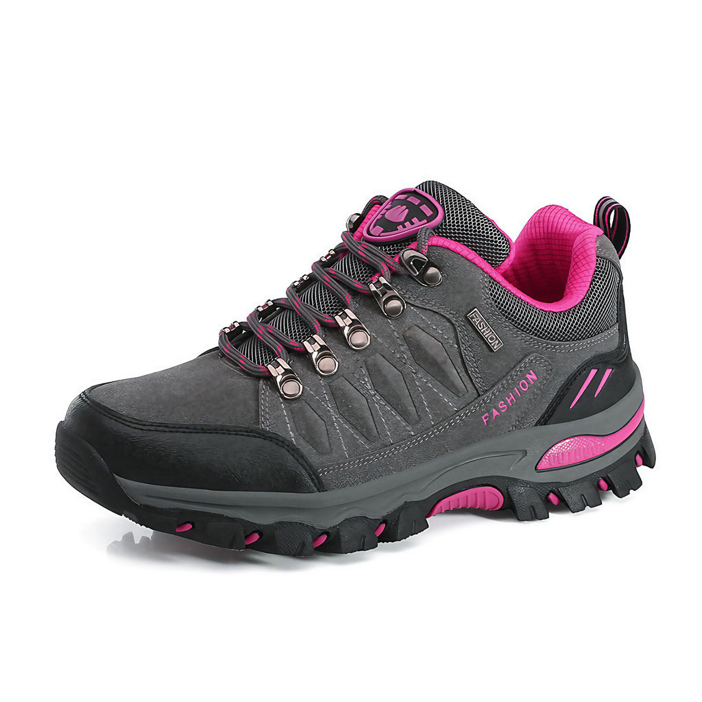 Chaussures de randonnée femme imperméables, semelle crantée, gris
