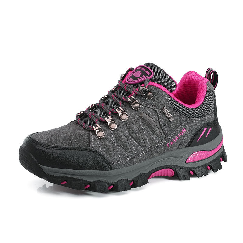 Chaussures de randonnée femme imperméables, semelle crantée, gris