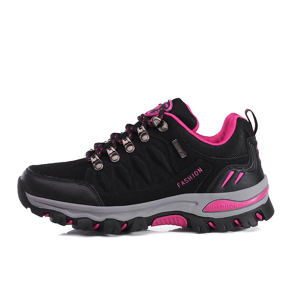 Chaussures de randonnée femme imperméables, semelle crantée, noir