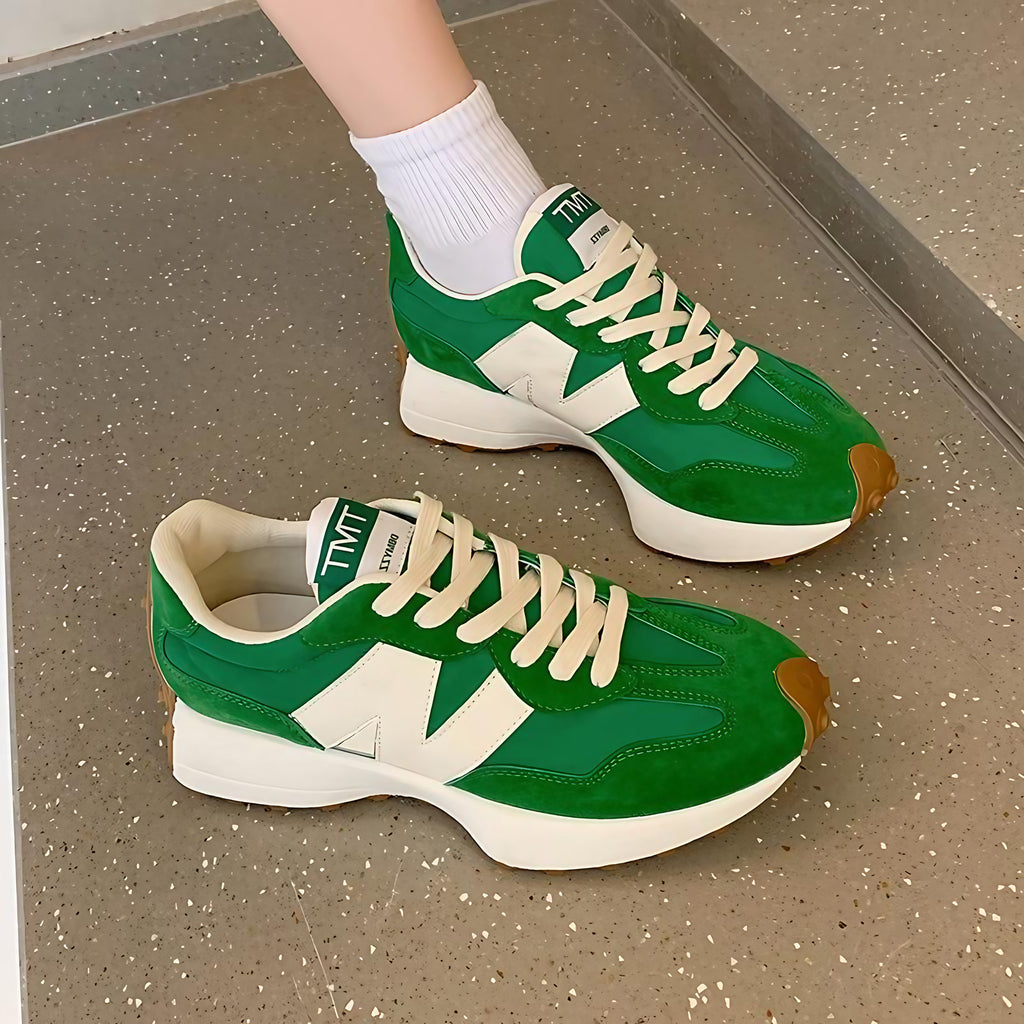 Baskets femme à semelle intérieure matelassée, kaki, vert ou noir, vert