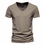 T-shirt col V homme, neuf coloris, du S au 2XL, sienne