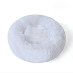 Coussin rond moelleux pour chien, de 40 à 100 cm, blanc perle