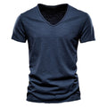 T-shirt col V homme, neuf coloris, du S au 2XL, bleu