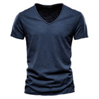 T-shirt col V homme, neuf coloris, du S au 2XL, bleu