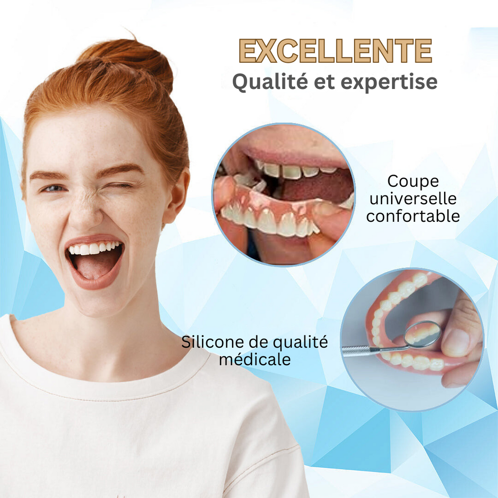 Kit de prothèses dentaires amovibles en silicone, haut et bas