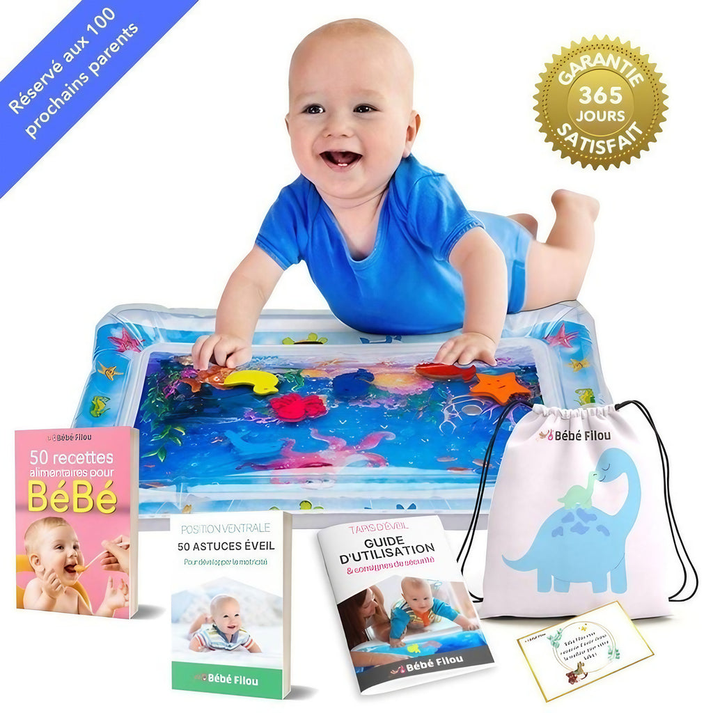 Tapis d'éveil à eau pour bébé avec jouets flottants, dès la naissance