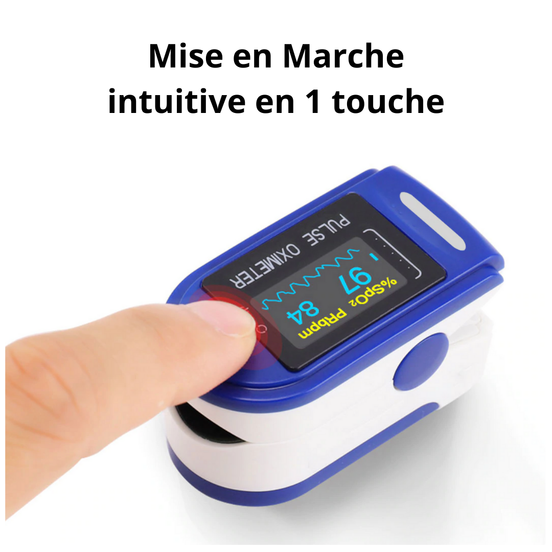 Oxymètre de pouls de doigt à écran LED, format de poche