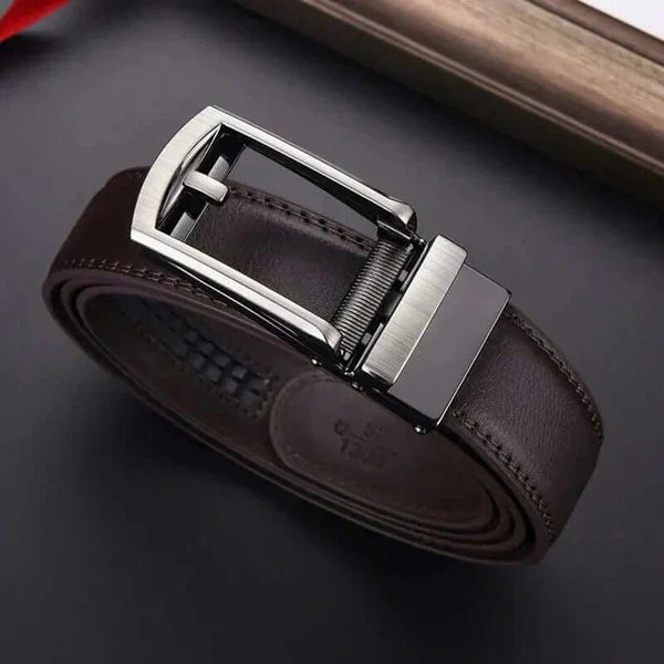 Ceinture homme sans trou à boucle magnétique, noir ou marron, marron