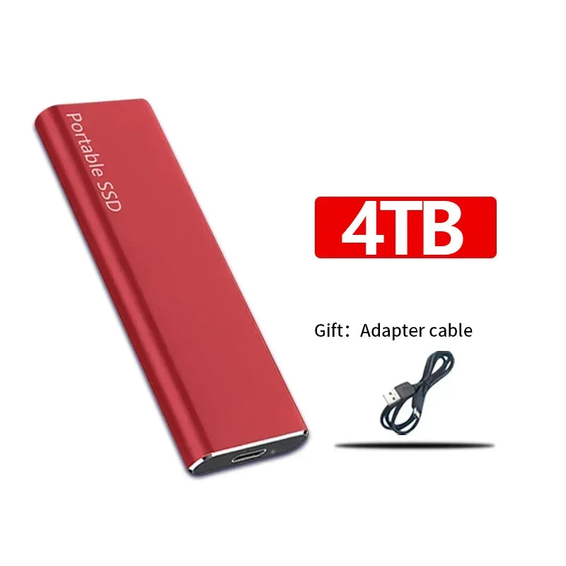 SSD externe portable USB 3.2, format compact, quatre coloris, rouge