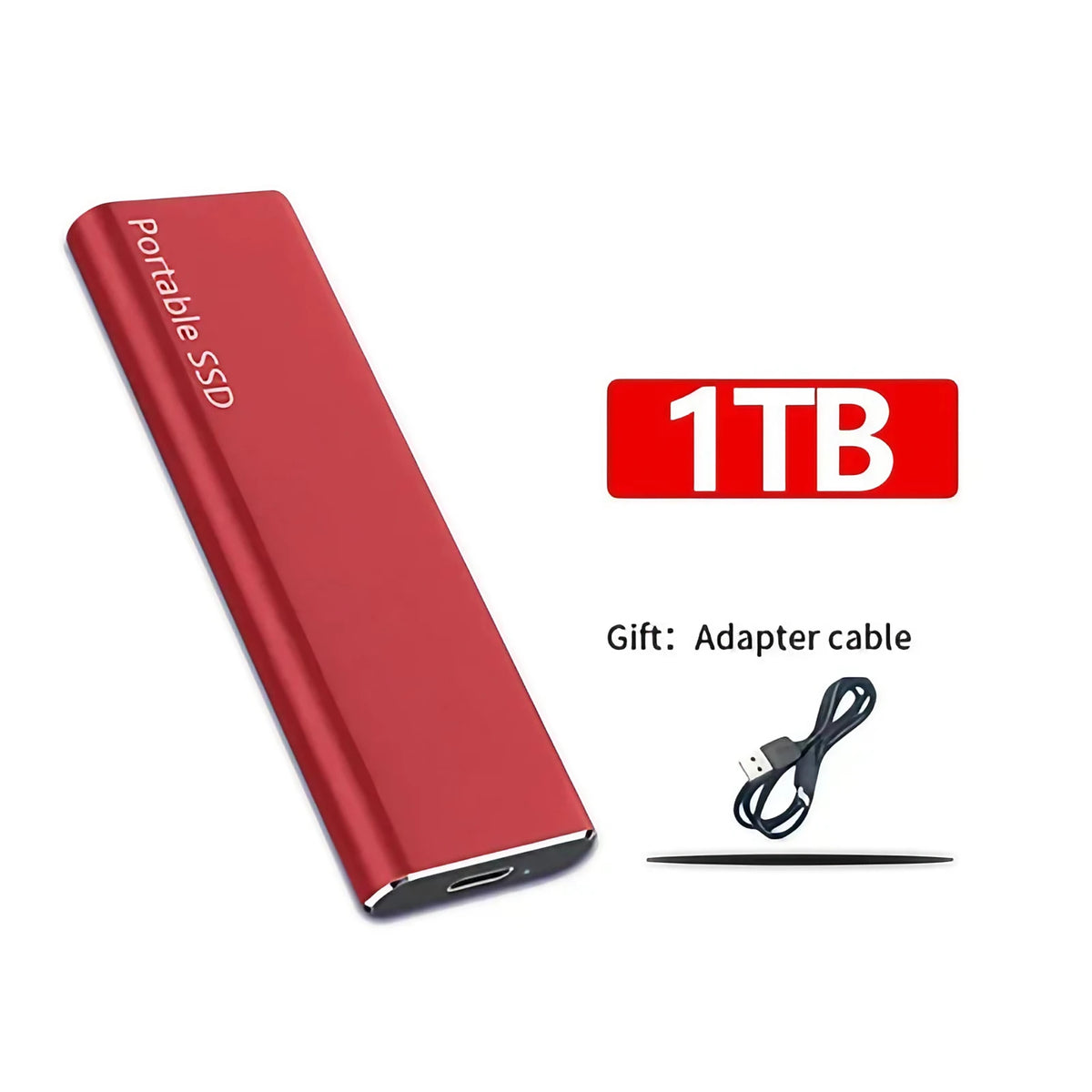 SSD externe portable USB 3.2, format compact, quatre coloris, rouge