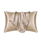 Taie d'oreiller effet soie en polyester satiné, deux formats, rose