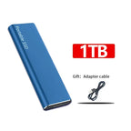 SSD externe portable USB 3.2, format compact, quatre coloris, bleu