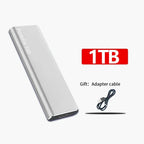SSD externe portable USB 3.2, format compact, quatre coloris, argenté