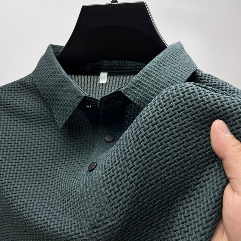 Polo homme style italien, maille texturée, six coloris, vert