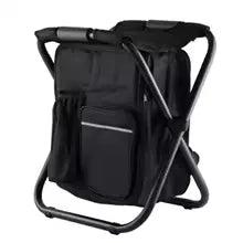 Sac à dos chaise pliante 3 en 1 avec poche isotherme, 1,3 kg, noir