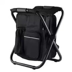 Sac à dos chaise pliante 3 en 1 avec poche isotherme, 1,3 kg, noir