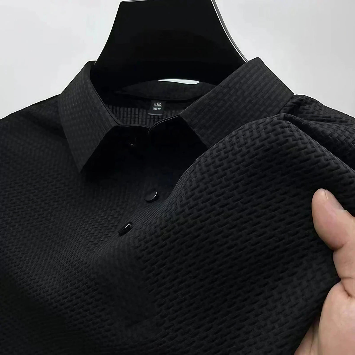 Polo homme style italien, maille texturée, six coloris, noir