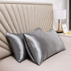 Taie d'oreiller effet soie en polyester satiné, deux formats