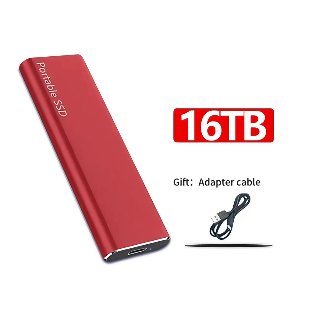 SSD externe portable USB 3.2, format compact, quatre coloris, rouge