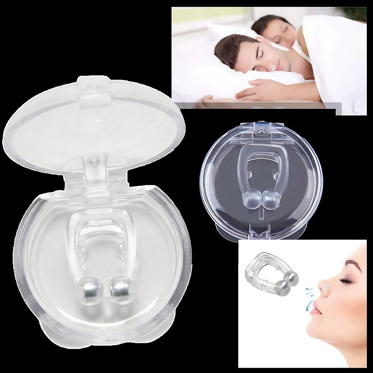 Clip nasal magnétique en silicone, avec boîte de rangement