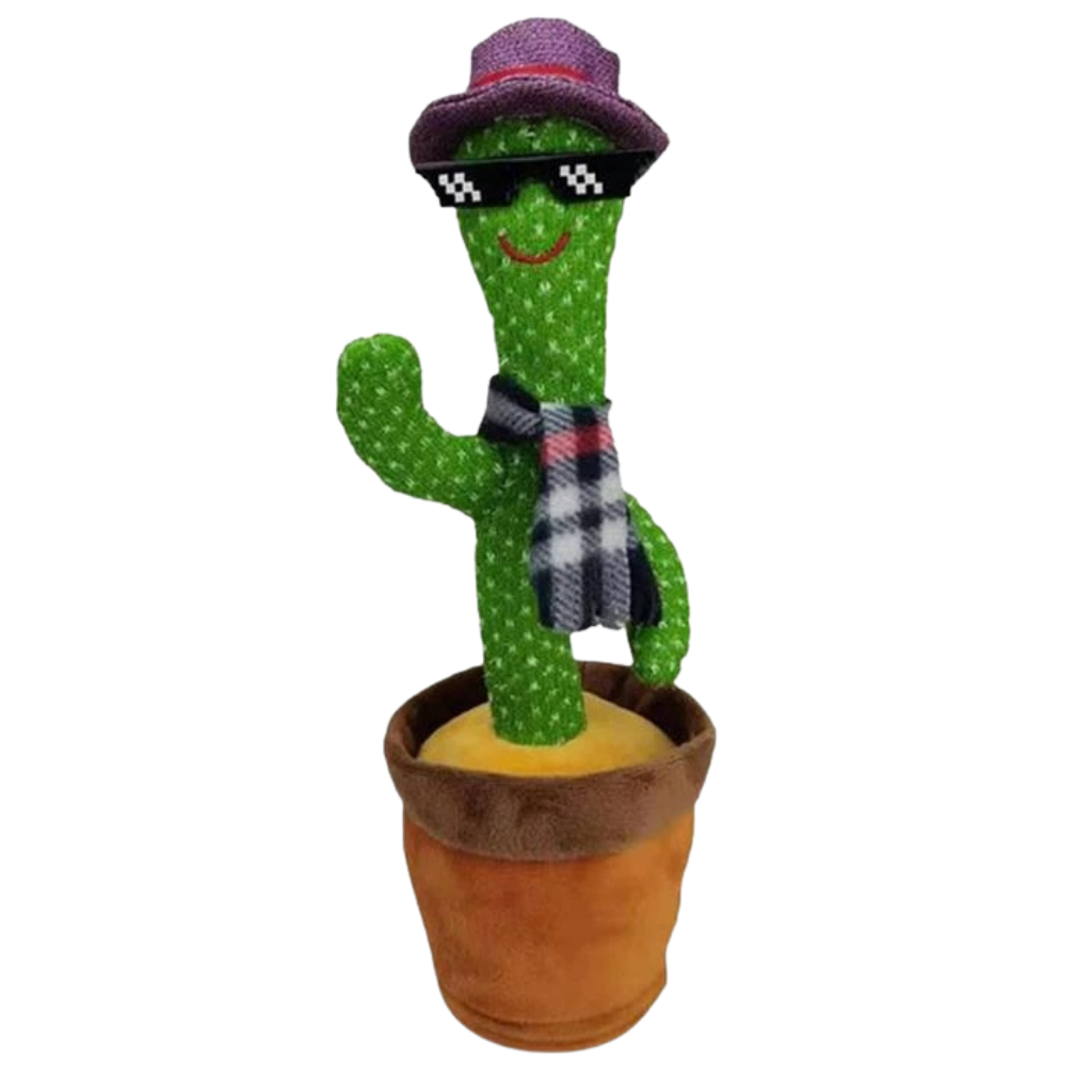 Cactus en peluche qui danse, chante et répète les voix