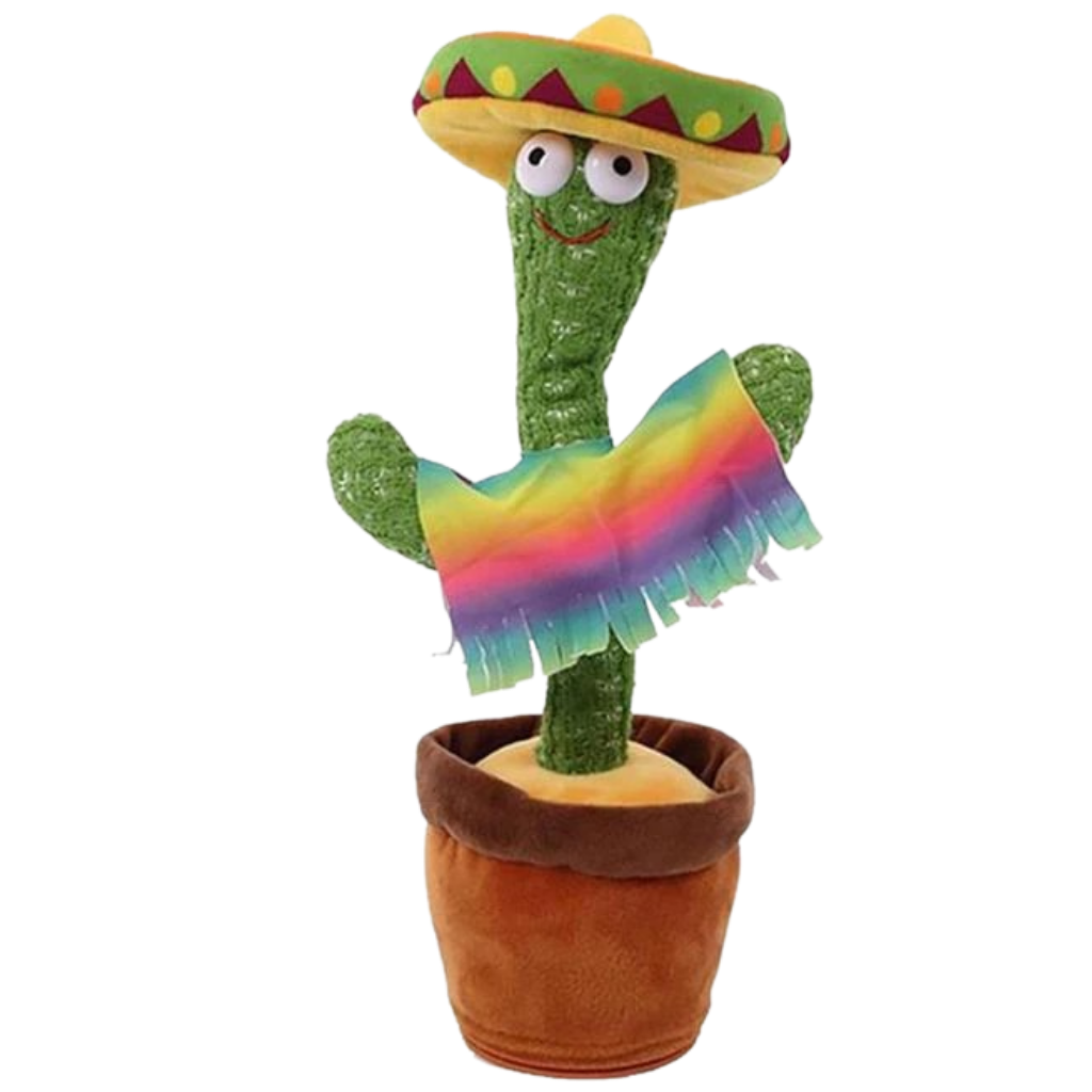 Cactus en peluche qui danse, chante et répète les voix
