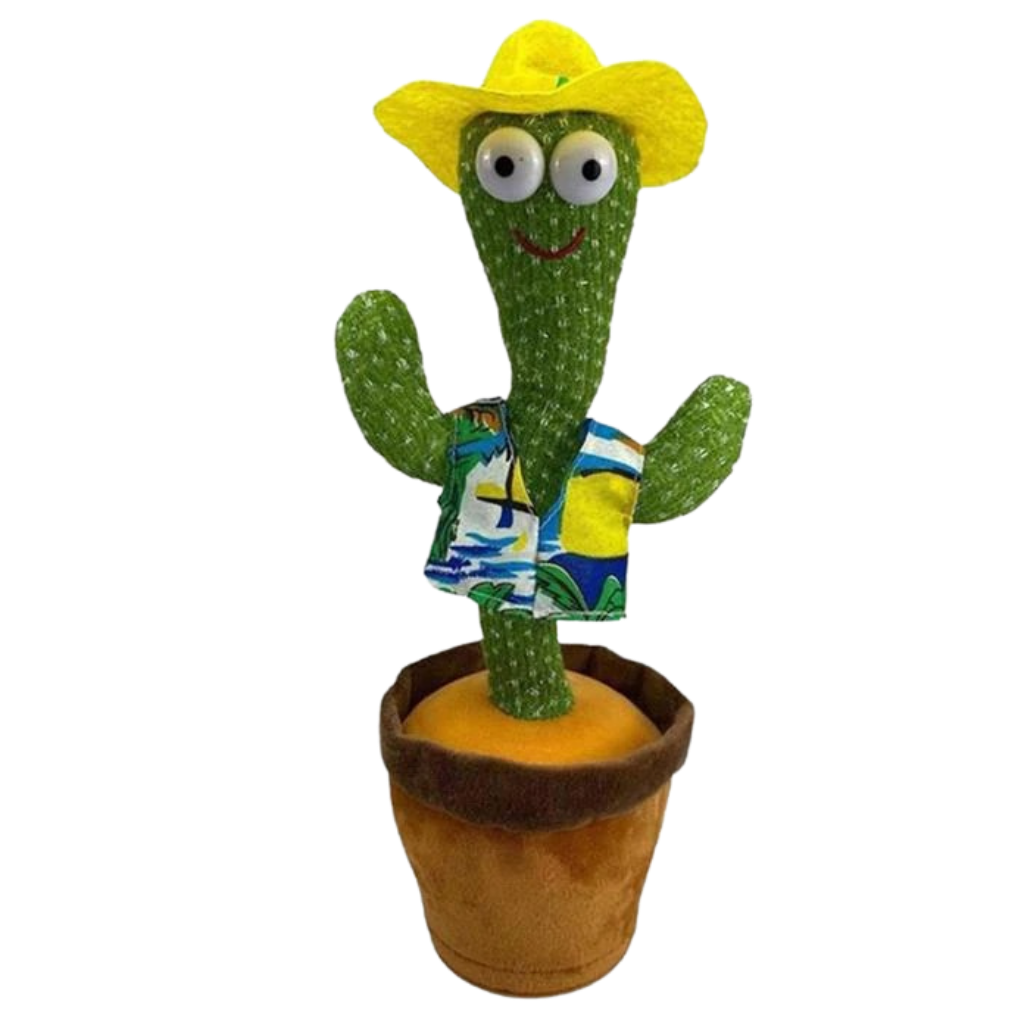 Cactus en peluche qui danse, chante et répète les voix