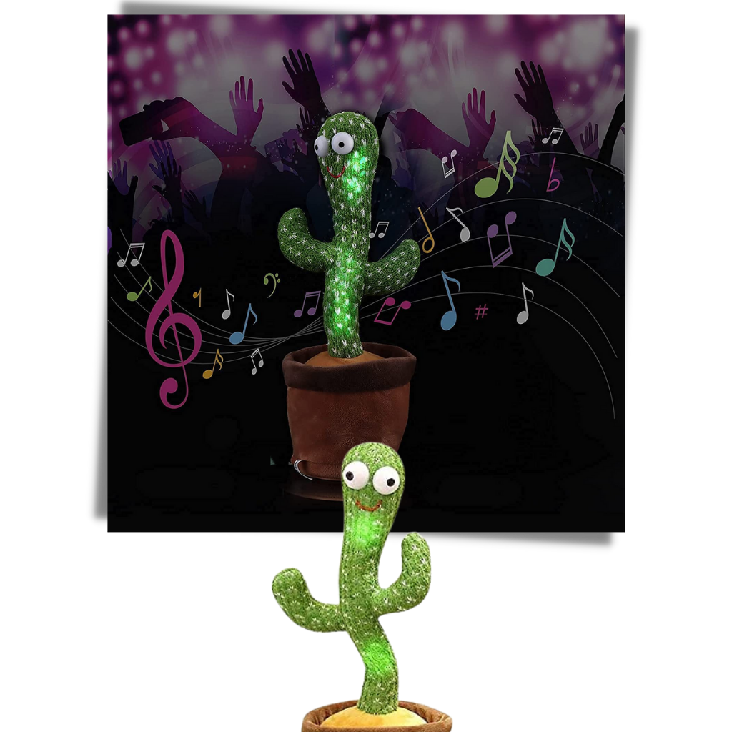 Cactus en peluche qui danse, chante et répète les voix