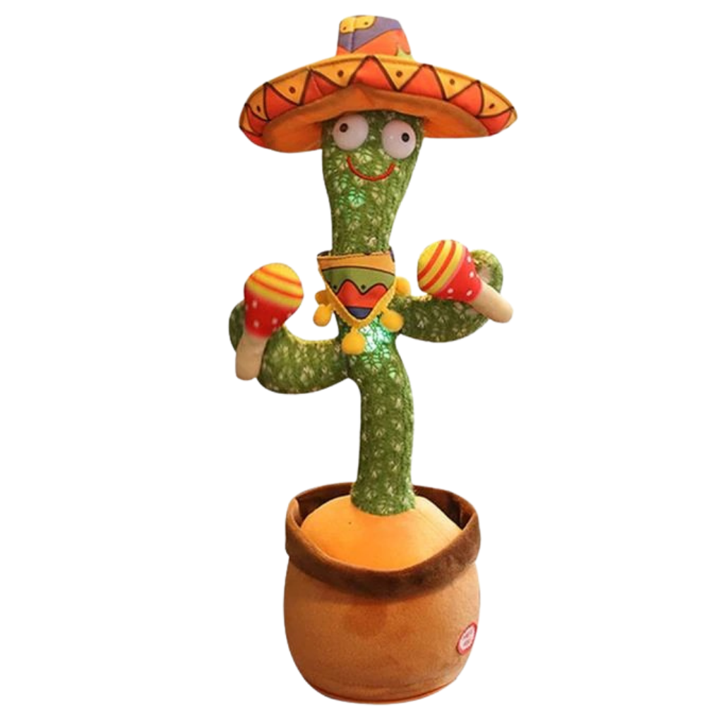 Cactus en peluche qui danse, chante et répète les voix