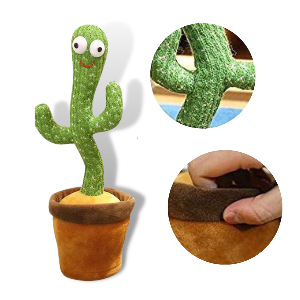 Cactus en peluche qui danse, chante et répète les voix