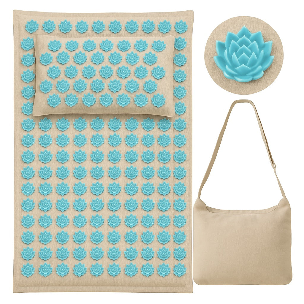 Tapis d'acupression motif fleurs, 5500 points, trois coloris