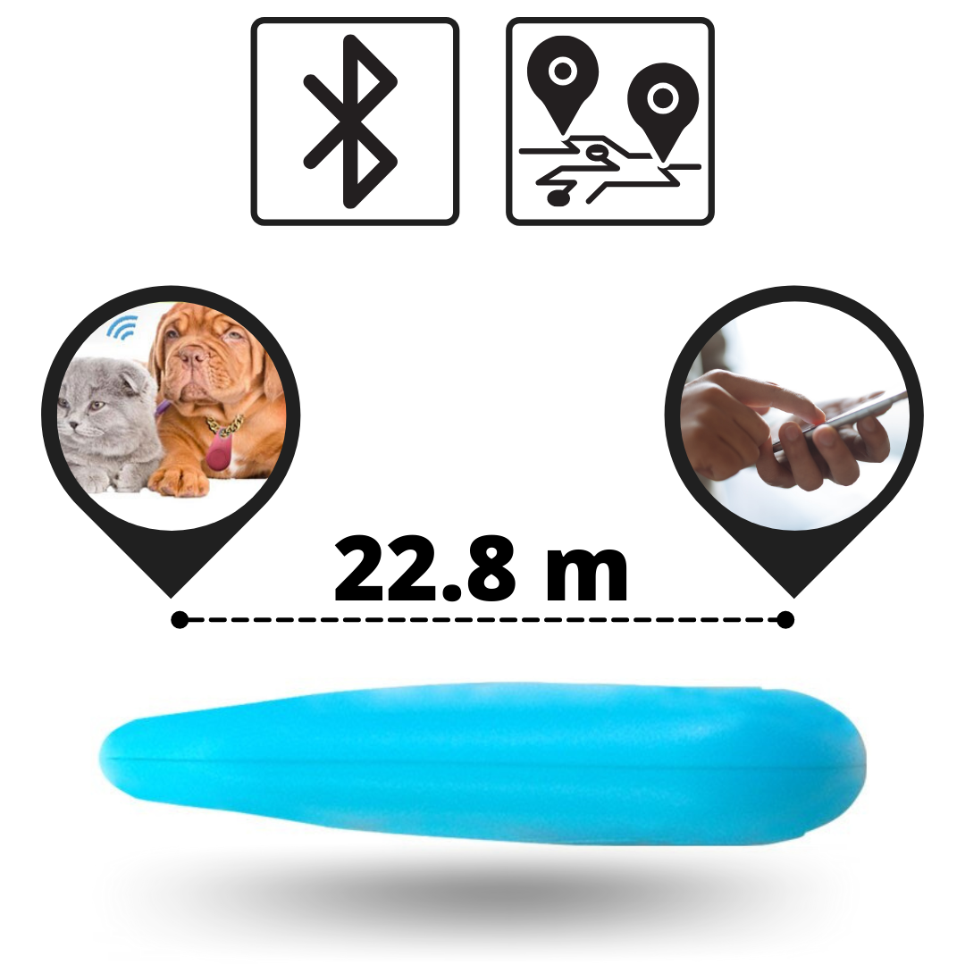 Traceur Bluetooth pour animaux à fixer au collier, cinq coloris