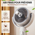 Ventilateur sur pied USB oscillant avec télécommande, 5 vitesses