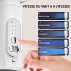 Ventilateur sur pied USB oscillant avec télécommande, 5 vitesses