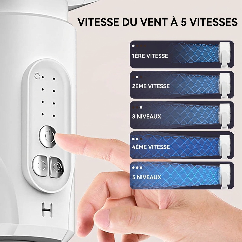 Ventilateur sur pied USB oscillant avec télécommande, 5 vitesses