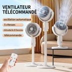 Ventilateur sur pied USB oscillant avec télécommande, 5 vitesses