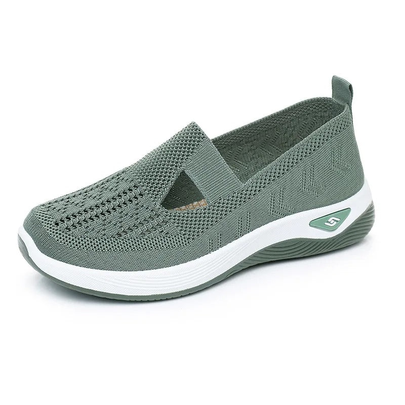 Chaussures orthopédiques femme à semelle intérieure amortissante, vert