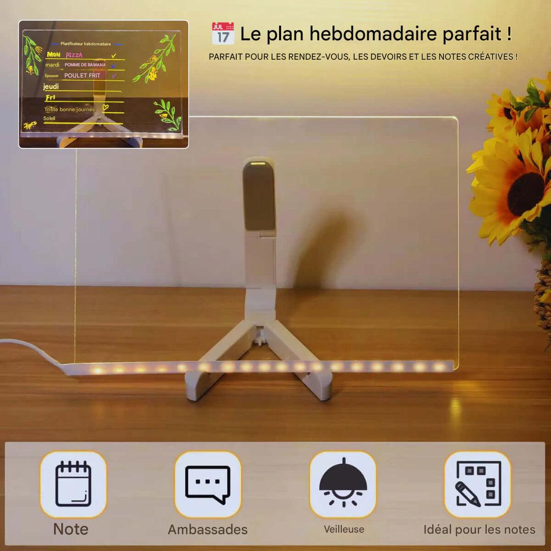 Tableau de dessin lumineux LED pour enfant, stylo 7 couleurs