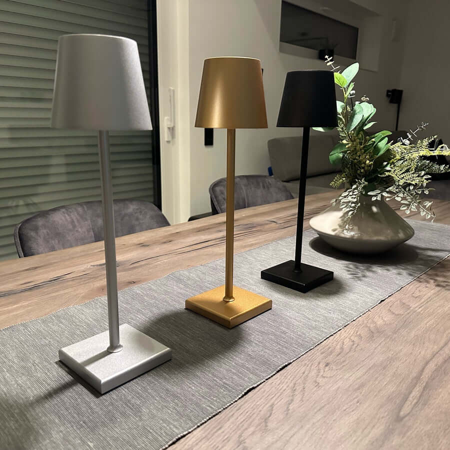 Lampe de table sans fil en aluminium, 28 heures d'autonomie