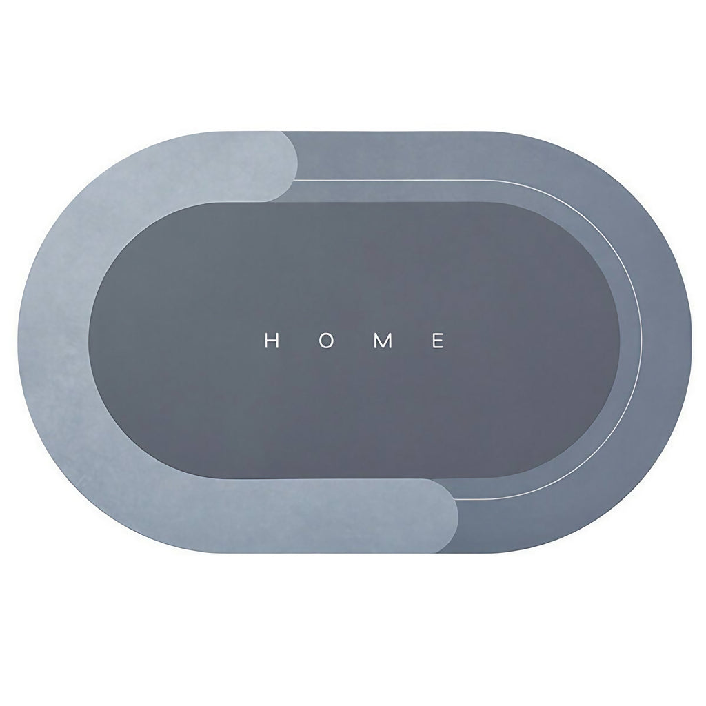 Tapis de bain ovale absorbant à séchage rapide, antidérapant