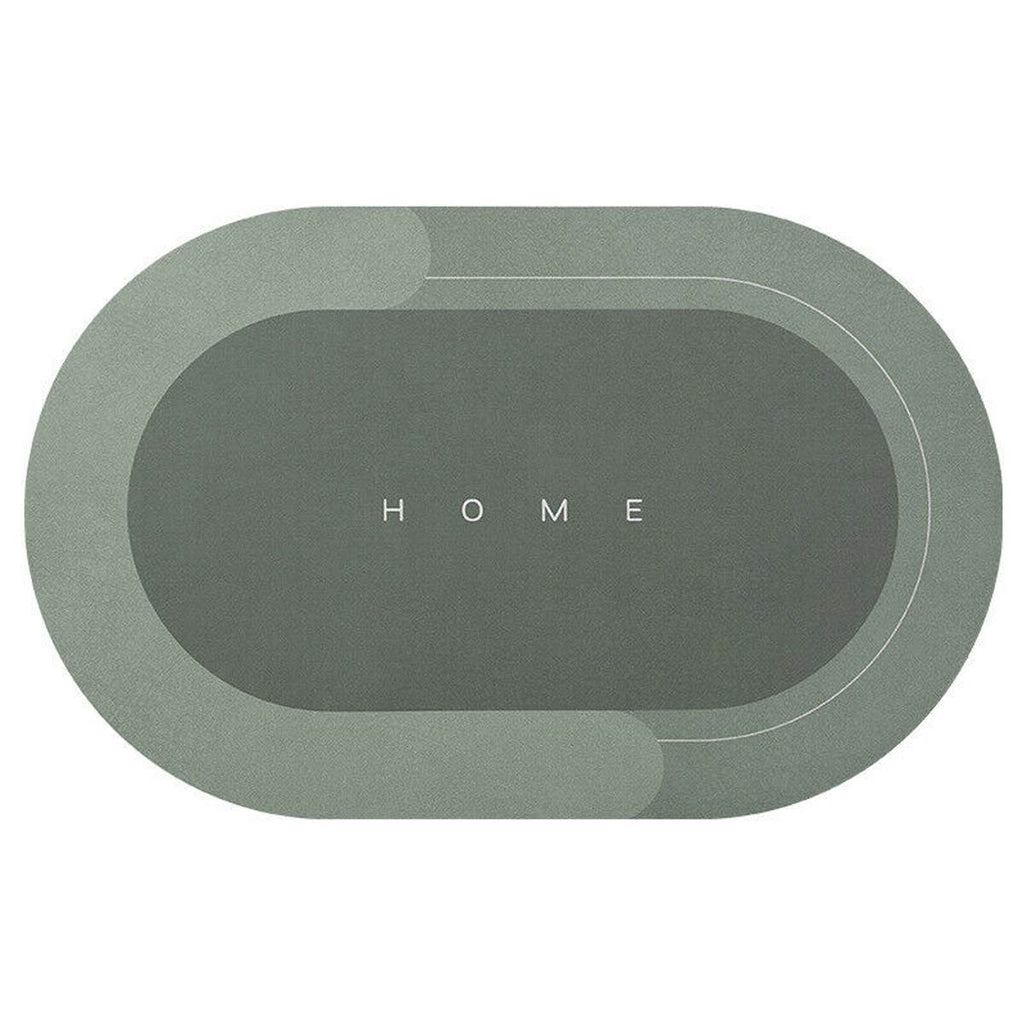 Tapis de bain ovale absorbant à séchage rapide, antidérapant