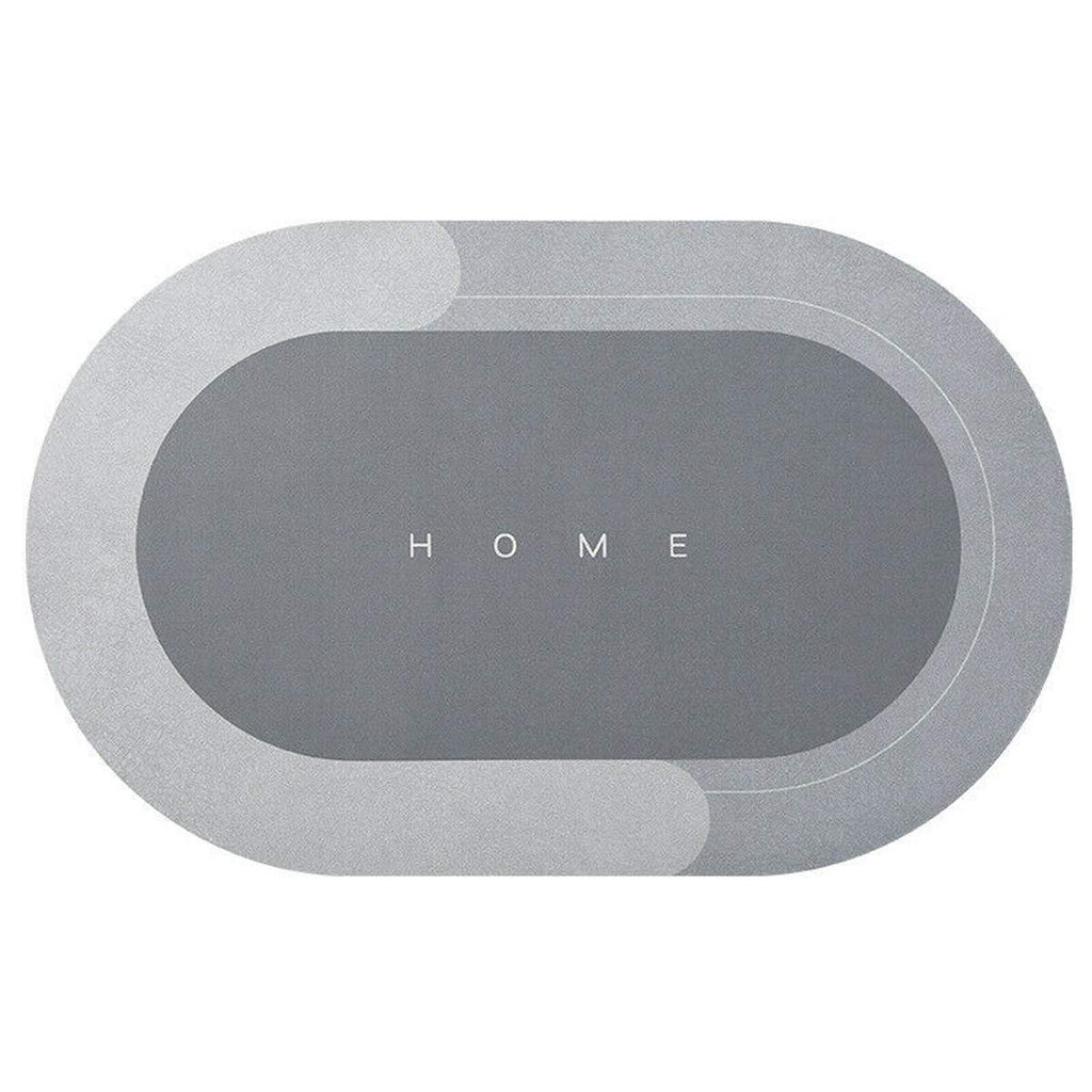 Tapis de bain ovale absorbant à séchage rapide, antidérapant