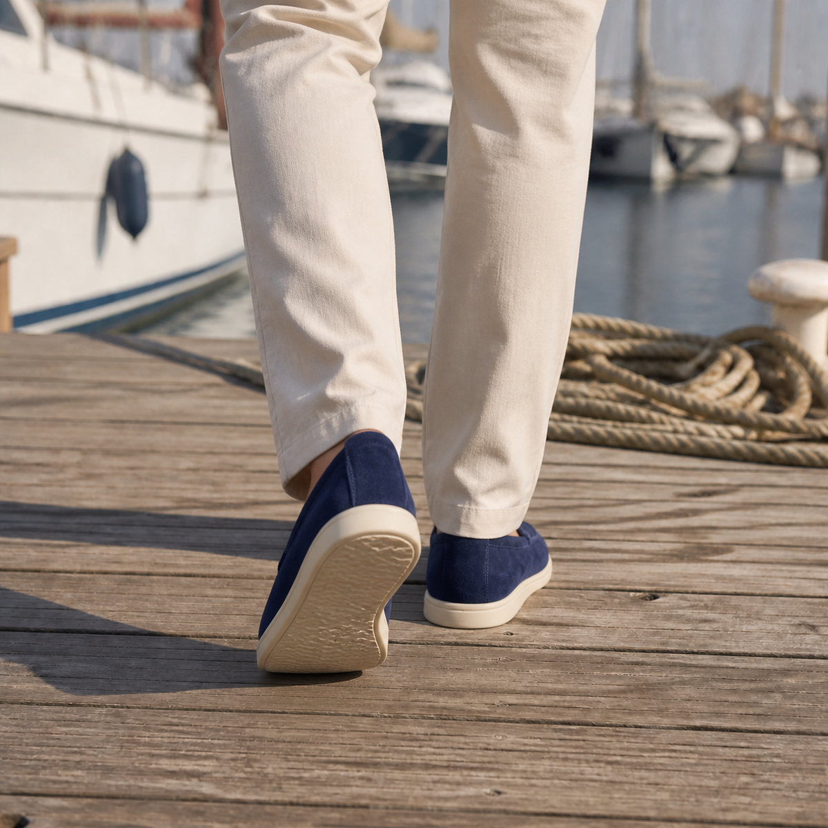 Mocassins homme bout rond, semelle légère antidérapante, 39 au 48