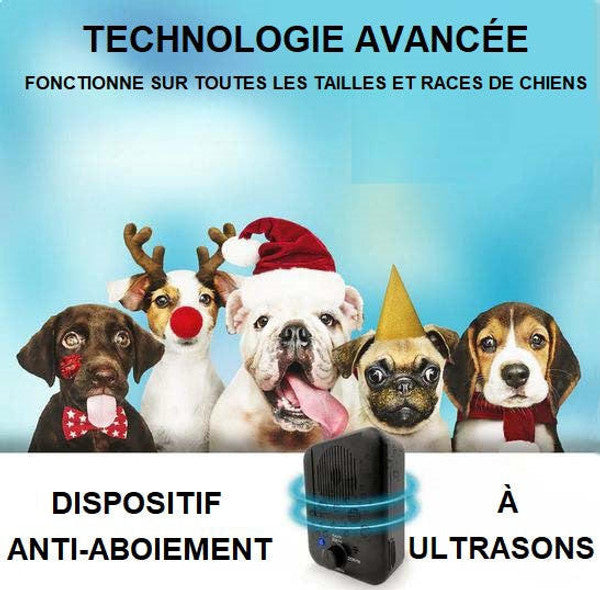 Boîtier anti-aboiement à ultrasons pour chien, rechargeable