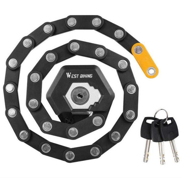 Antivol de vélo pliable à clé, format compact