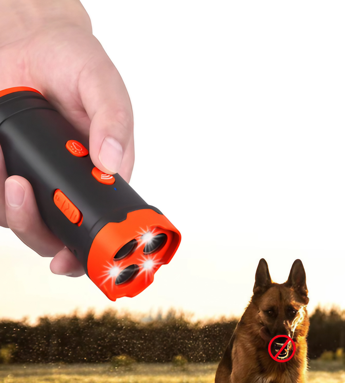 Boîtier anti-aboiement à ultrasons pour chien, avec lampe LED