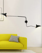 Applique murale articulée à double bras en métal, 65 ou 95 cm