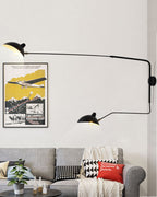 Applique murale articulée à double bras en métal, 65 ou 95 cm