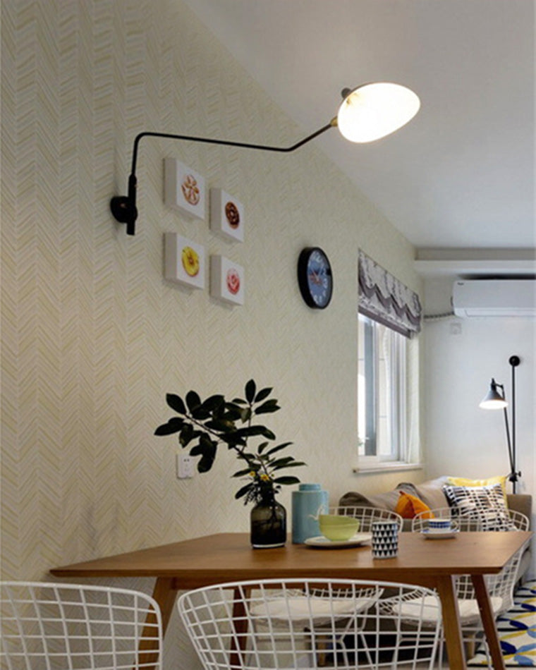 Applique murale articulée à double bras en métal, 65 ou 95 cm